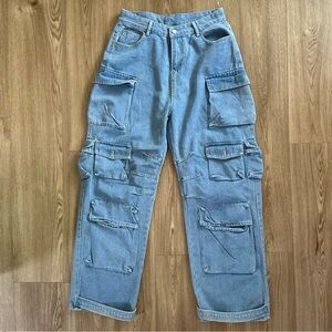 Men's Blue Cargo Jeans